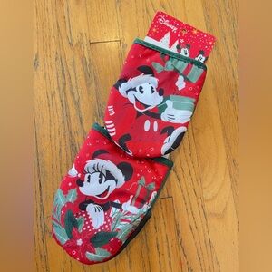 Disney Mickey & Minnie Mouse Christmas Oven Mitt Potholder Set Holiday decor New